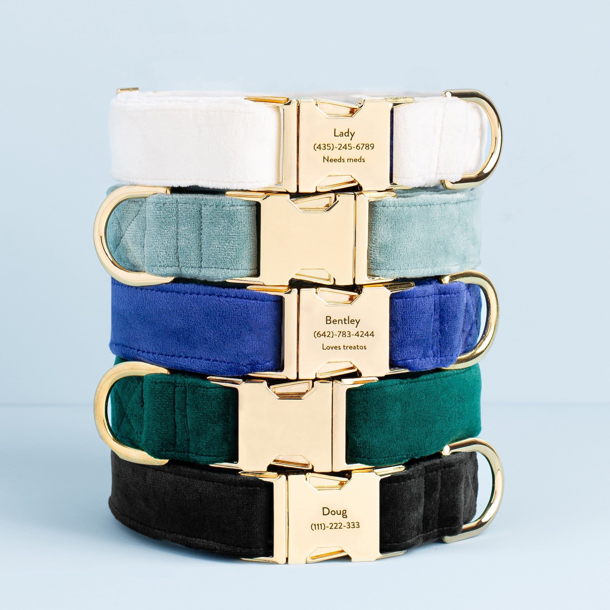 Ivory Velvet Dog Collar